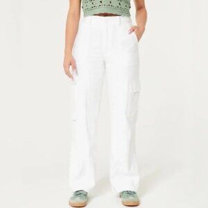 Hollister Linen Blend Cargo Pants - XS